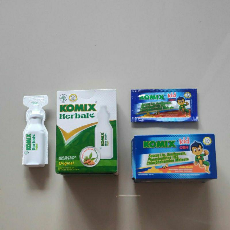 Obat Batuk Berdahak Komix Herbal Tube 15ml Kids Anak Dewasa Sirup jamu