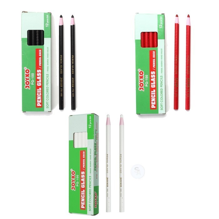 

JOYKO - Pensil Kaca / Pencil Glass PG-100 - Pcs - MERAH,PUTIH,HITAM,BIRU,KUNING,HIJAU - Putih