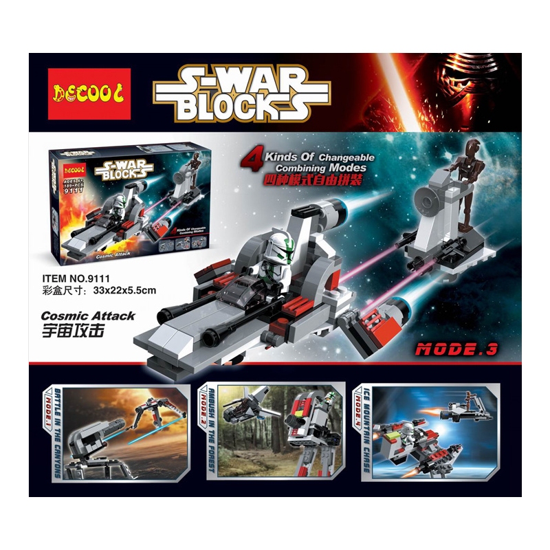 Mainan edukasi bricks DECOOL 9111 COSMIC ATTACK SW