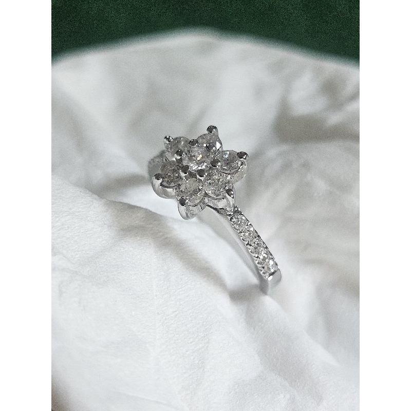 Cincin cewe silver handmade full berlian eropa cincin perak wanita motif bunga