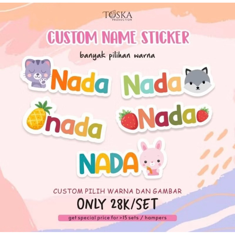 

STIKER NAMA WATERPROOF VINYL | stiker mapel |stiker dtf-Stiker Murah