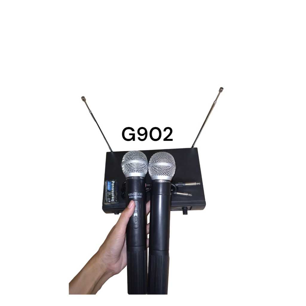 G902 MIC WIRELESS DUAL MICROPHONE WIRELES HANDHELD UHF DOUBLE MIK MIX SEPASANG MIKROPHONE WIRELES KA