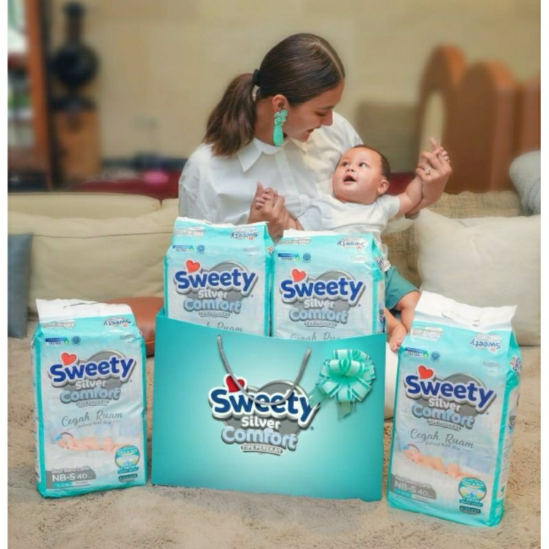 Popok Bayi Sweety SILVER PANTS COMFORT NB-40 | S 32 | M28 | L26 Cloud Soft Bayi Baru Lahir NEWBORN N