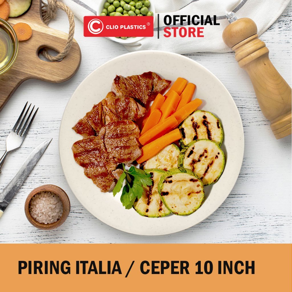 PIRING CEPER ITALIA - Piring saji - piring makanan - piring white - piring plastik - piring besar - 