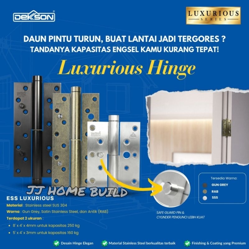 Engsel Dekson Stainless / LUXURIOUS HINGE 5" / Engsel Pintu Berat / Engsel Pintu 5" Luxurious