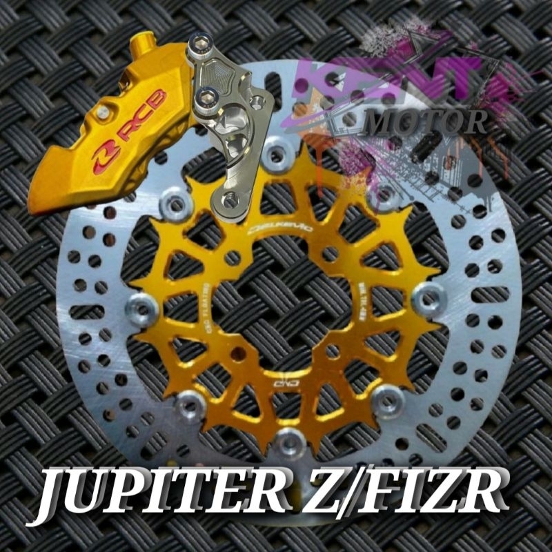 Paket Cakram set - kaliper 4 piston RCB R1 ORIGINAL + Disc brake lebar 300mm + breket JUPITER Z/FIZR