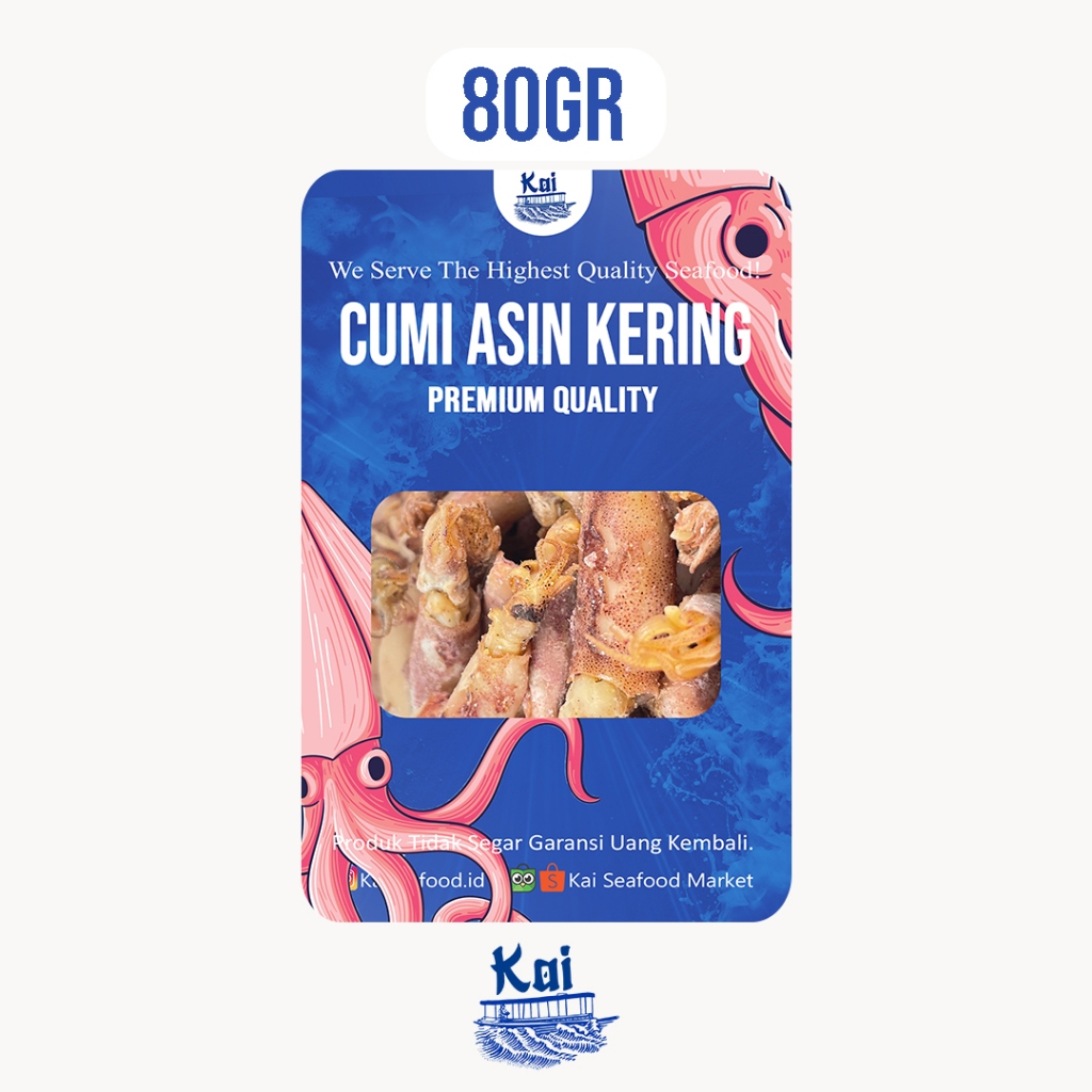

Kai Seafood - Cumi Asin Kering Pontianak Netto 80gr