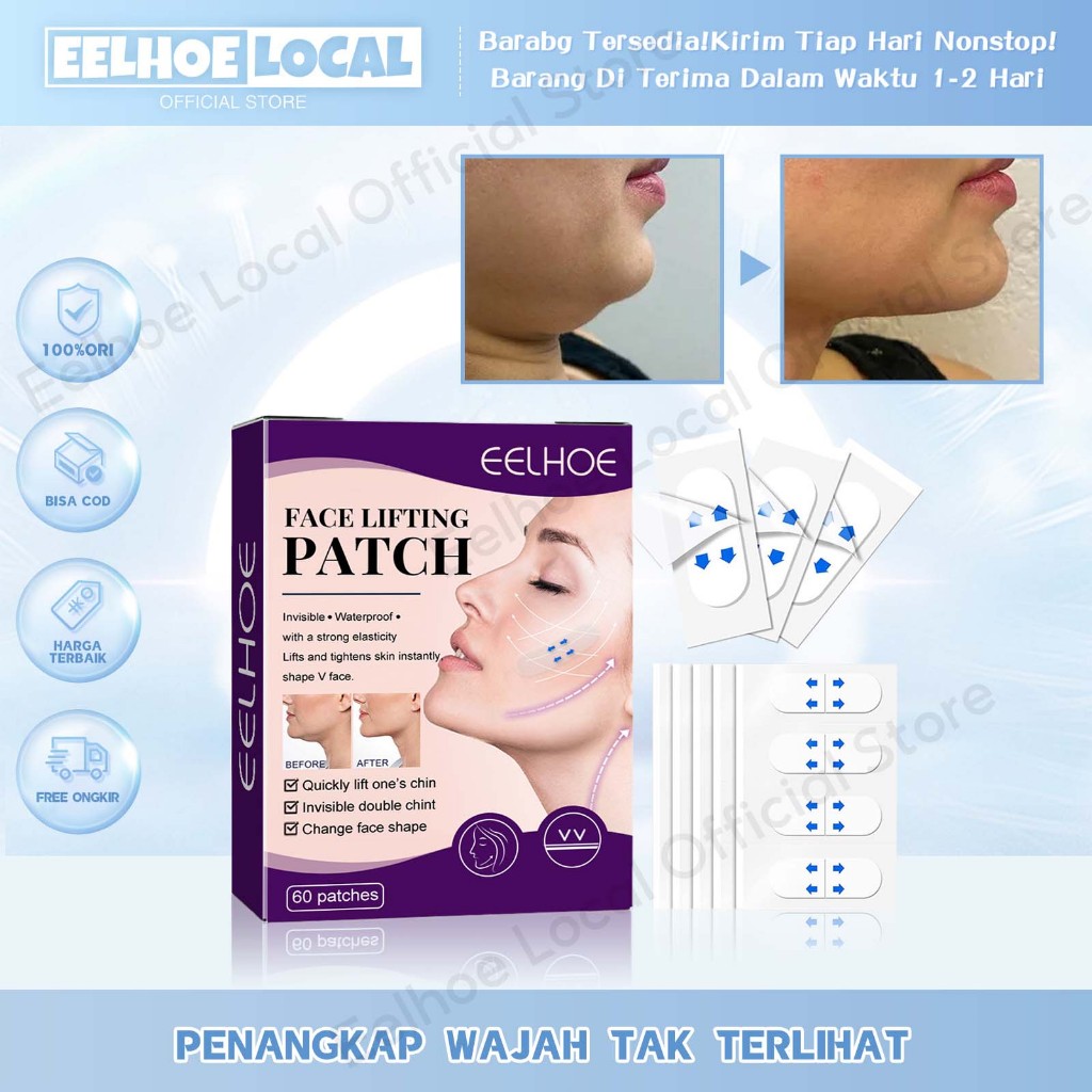 EELHOE Face Lifting Patch Waterproof V Face Makeup Adhesive Tape Invisible Breathable Lift Face Stic