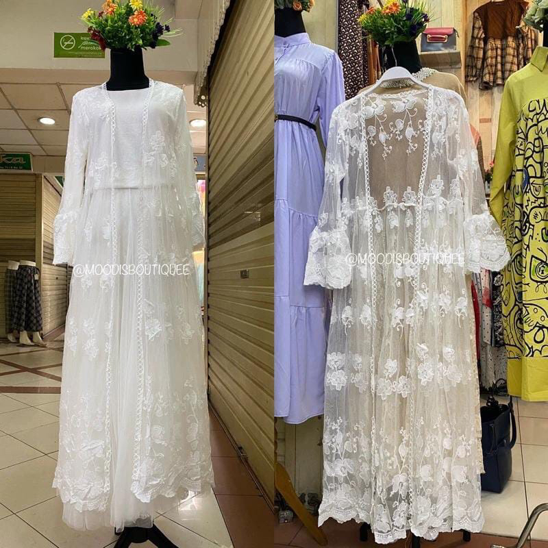 new outer pantai warna putih