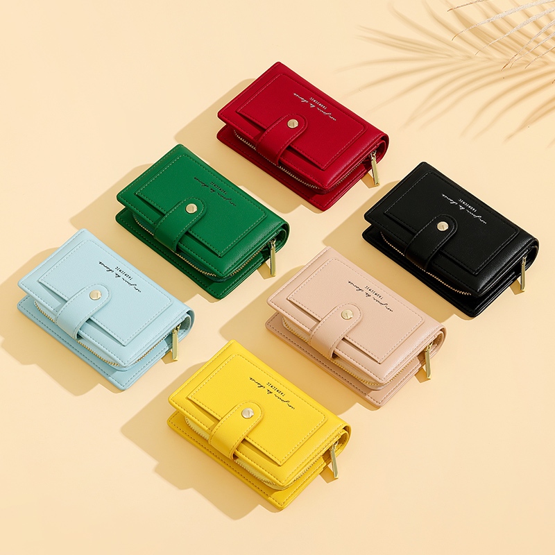 Y8531 - TAOMICMIC Dompet Wanita Dompet Lipat Pendek Bahan Kulit PU Leather Premium