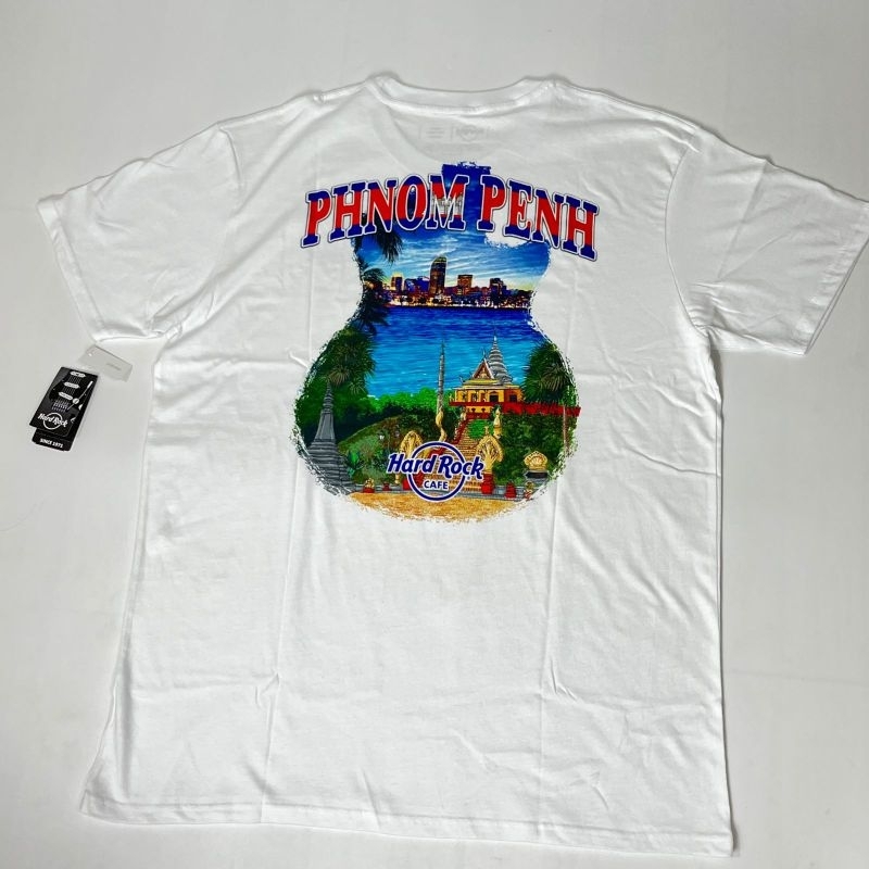 Hard Rock Cafe Phnom Penh Cambodia Kamboja Mens V20 City Tee T Shirt Tshirt Baju Kaos Merchandise Or