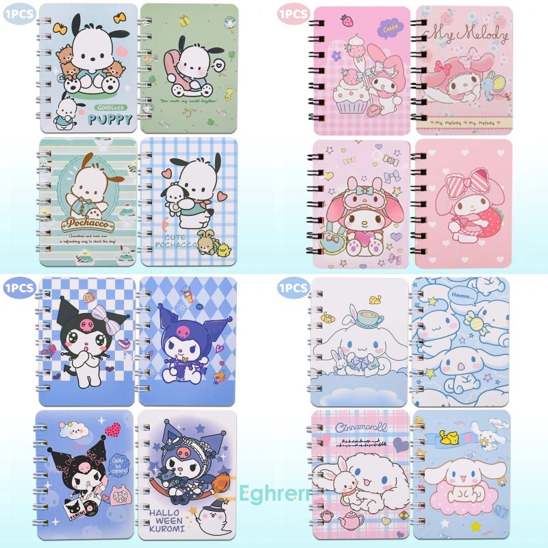 

Eeghrerr 78PCS Notebook A7 Sanrio Coil Lucu/Buku Catatan Koil Buku Harian Mini Kartun Notebooks