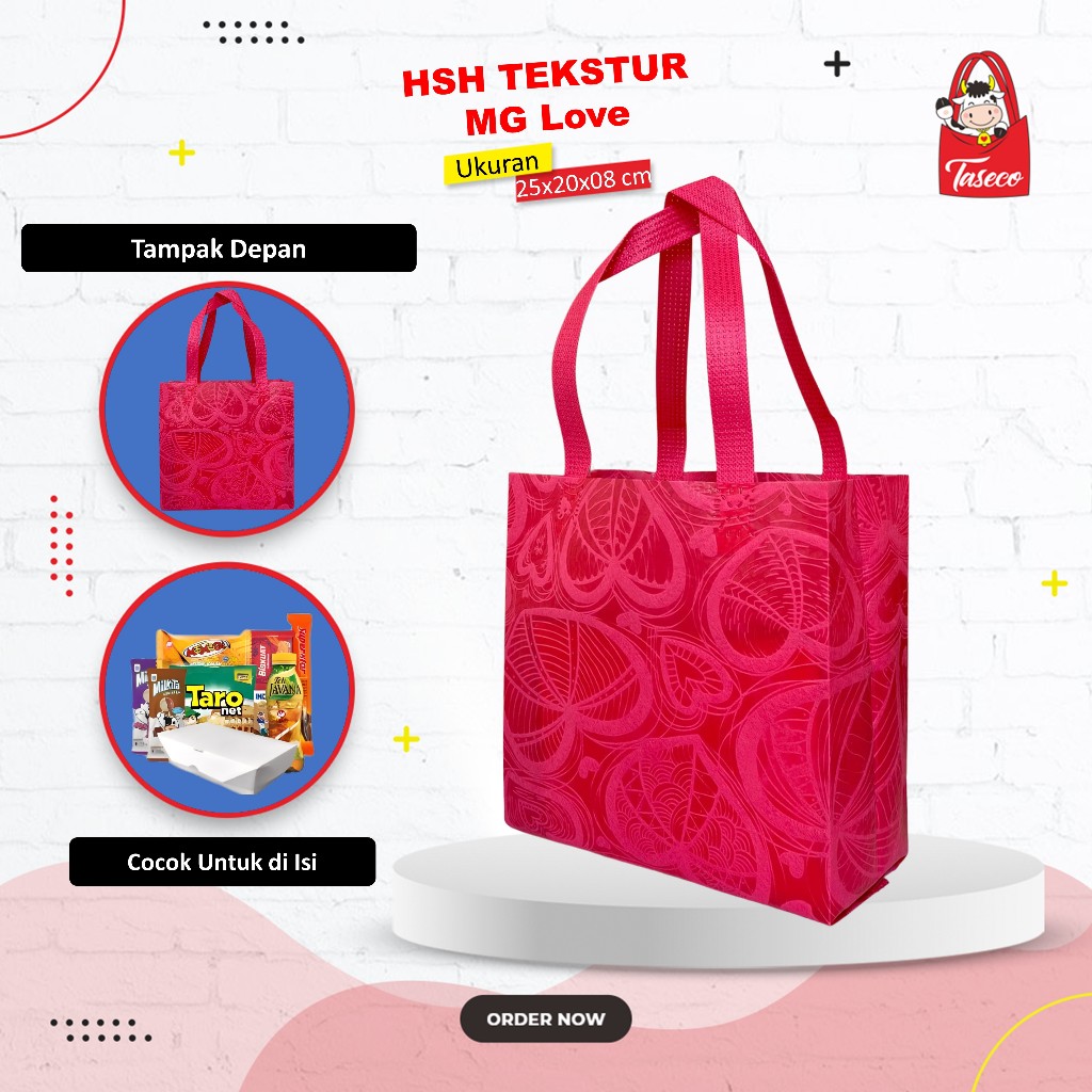 

TASECO Goodie Bag Souvenir Tas Snack Tas Wisuda Tas Spunbond Tekstur Tas Seminar Tas Oleh Oleh Uk 25X20X08 Tekstur