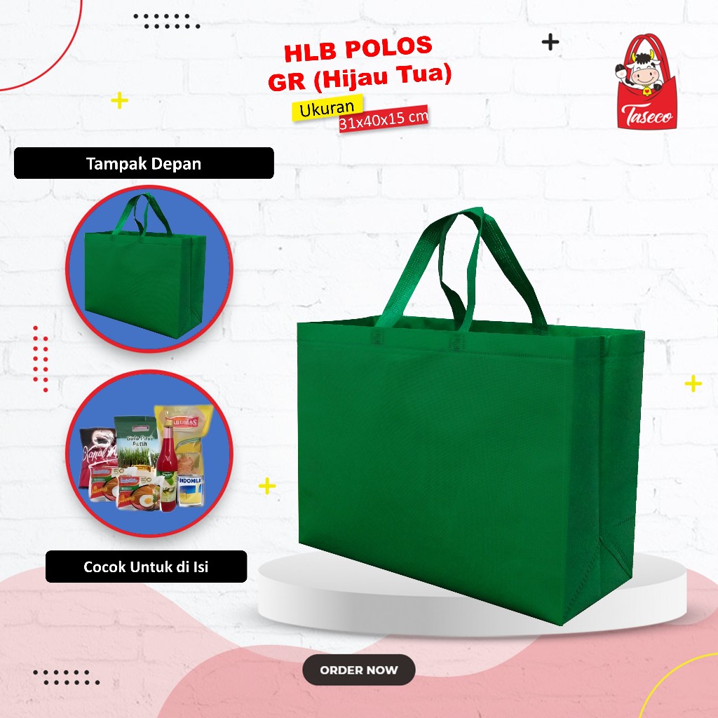 

[BISA SABLON] TASECO Goodie Bag Tas Spunbond Tas Kain Murah Tas Polos Tas Kain Spunbond Tas Souvenir 31x40x15