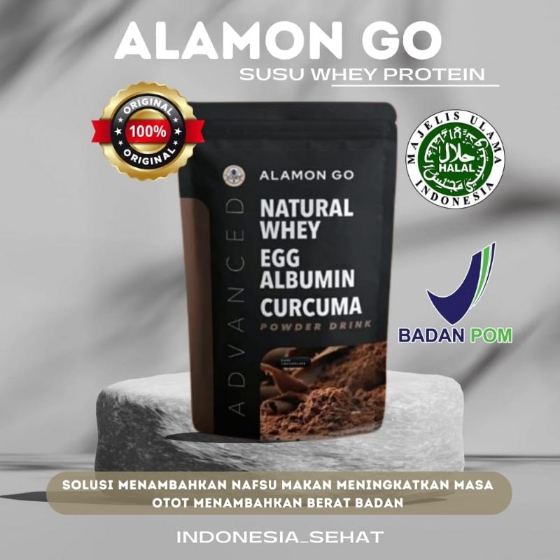 

Alamon Go Susu Penambah Berat Badan Natural Whey Albumin Original Bpom
