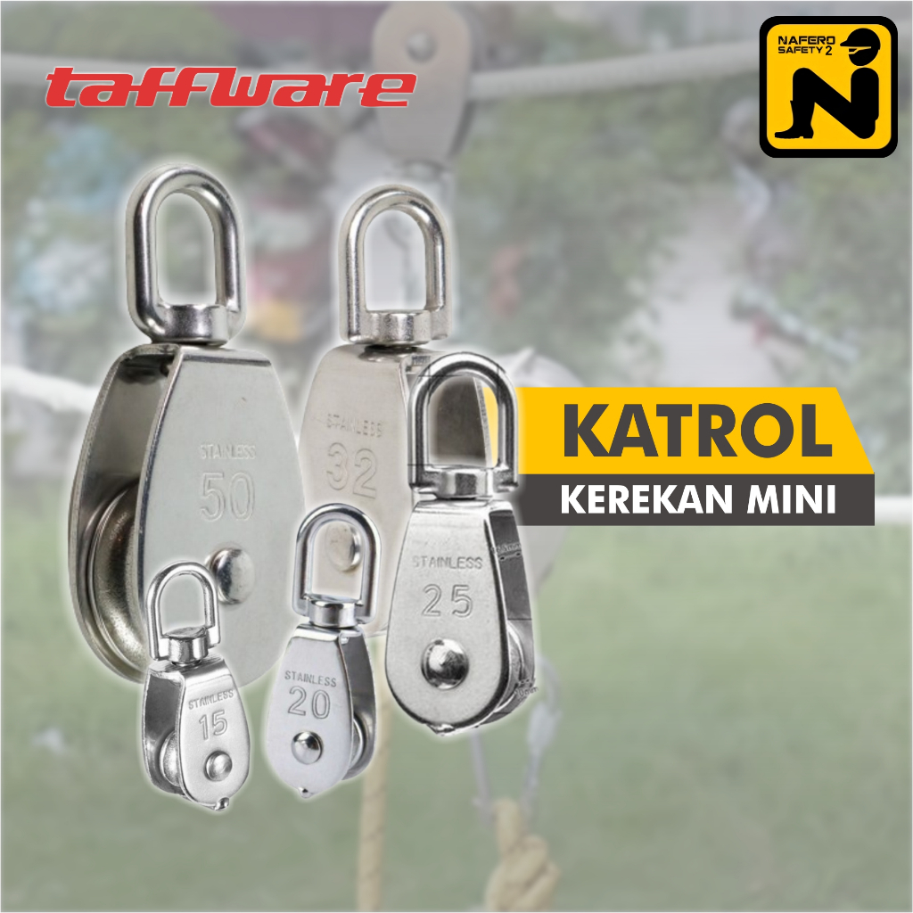 Taffware Katrol Kerekan Mini Serbaguna Swivel Pulley Stainless Steel Silver
