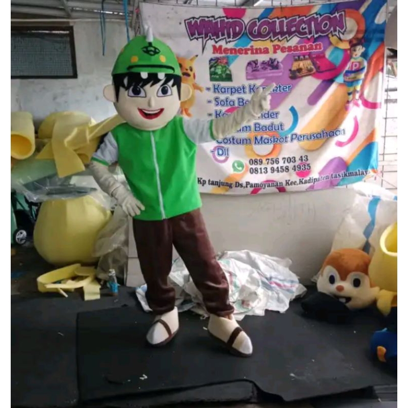 kostum badut hijau boboiboy kostum badut hijau