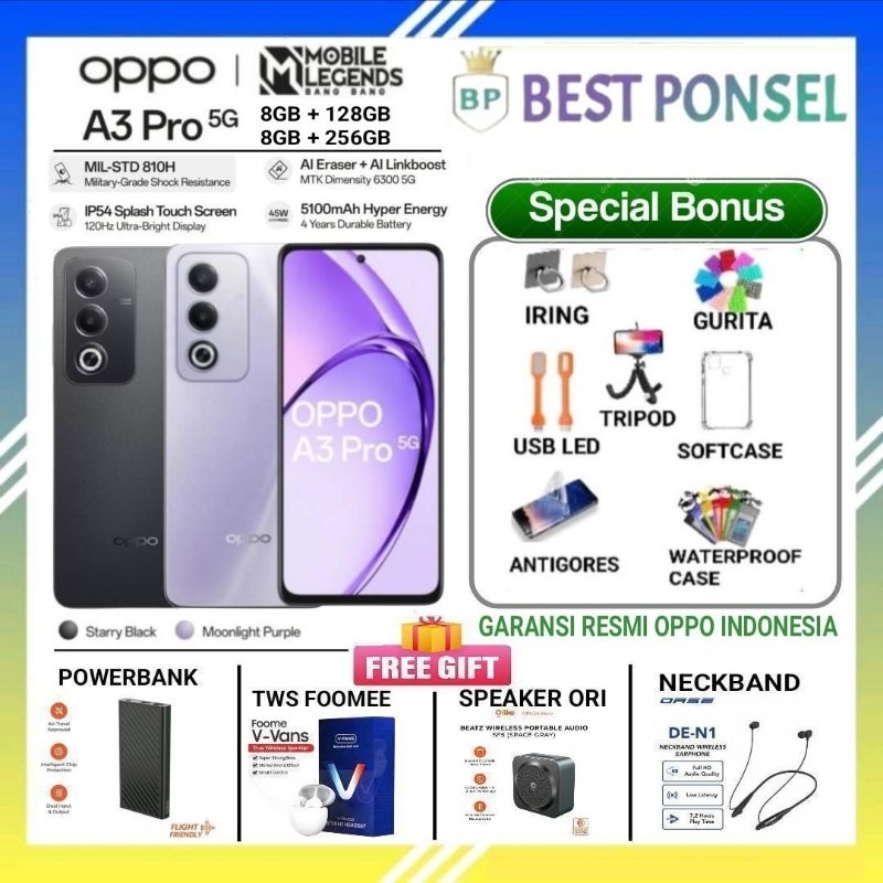 OPPO A3 Pro 5G NFC RAM 8/256 GB | A3Pro 5G 8GB + [ 8GB Extended RAM ] /256GB | A 3 PRO 5G RAM 8/128G