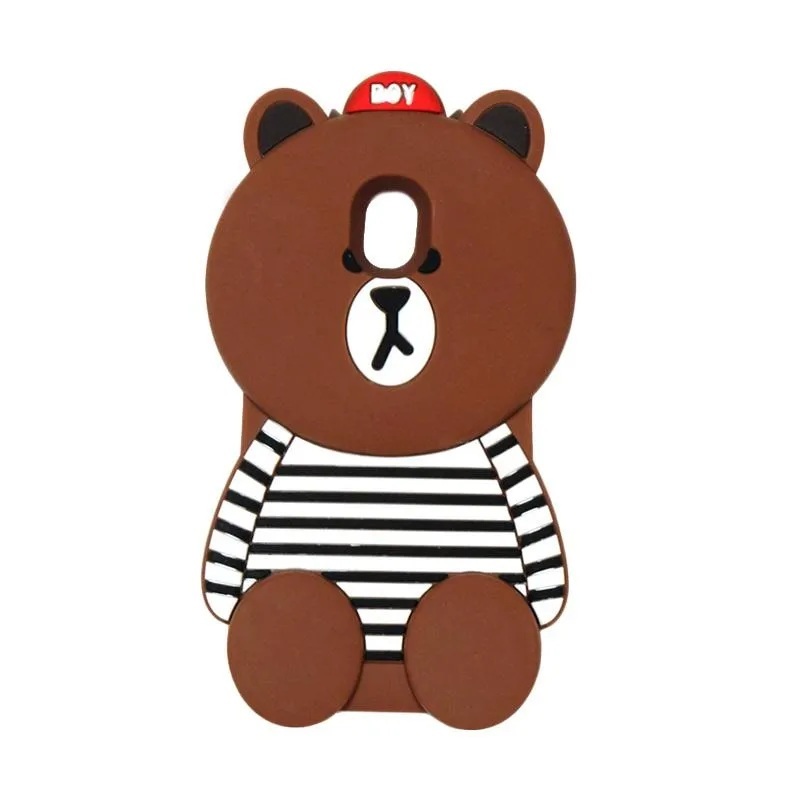 Case Silicone 3D Samsung J7 Pro 2017 J730 Boy Bear List Hitam Rubber 3D Softcase