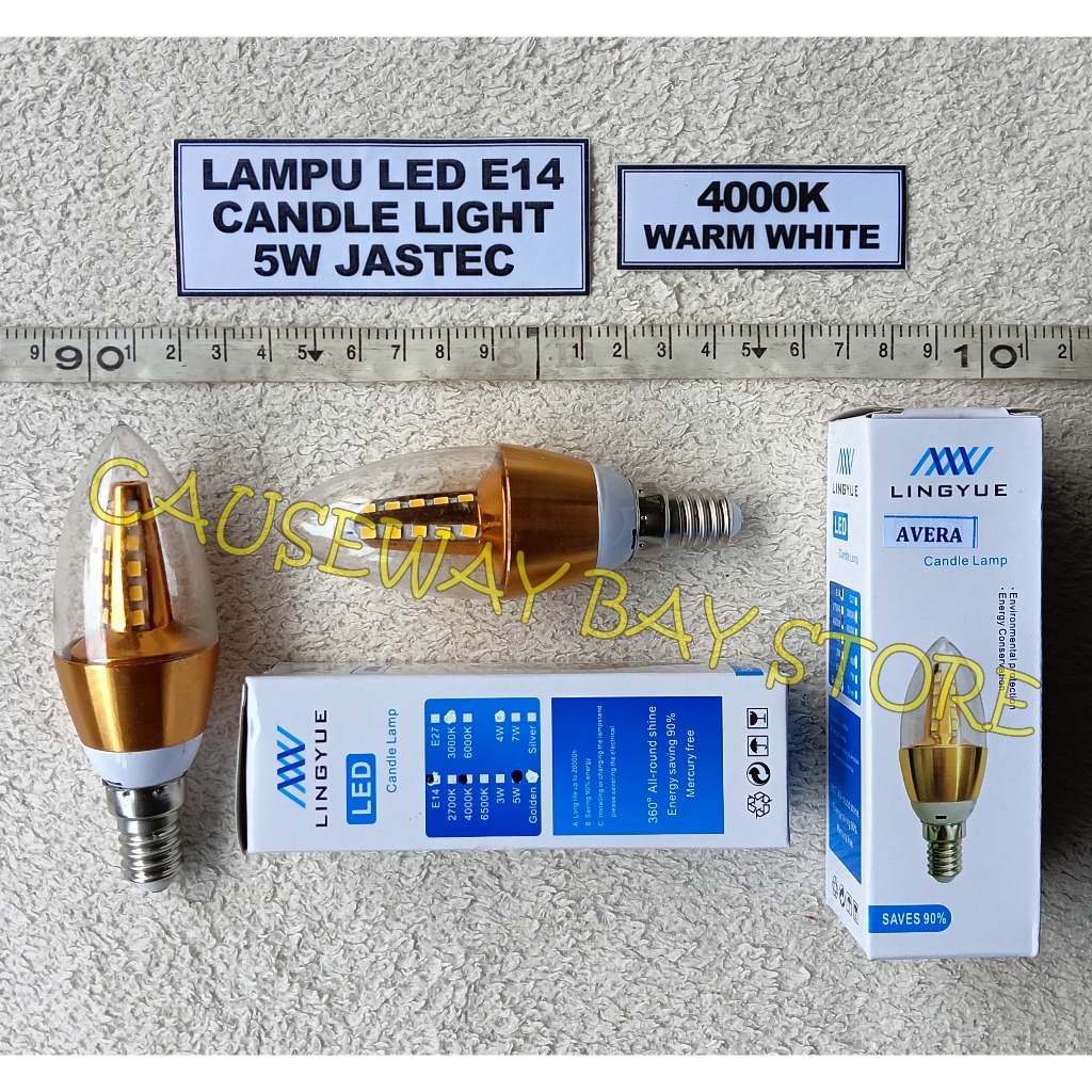 LAMPU LED E14 CANDLE LIGHT 5W 4000K WARM WHITE JASTEC / AVERA