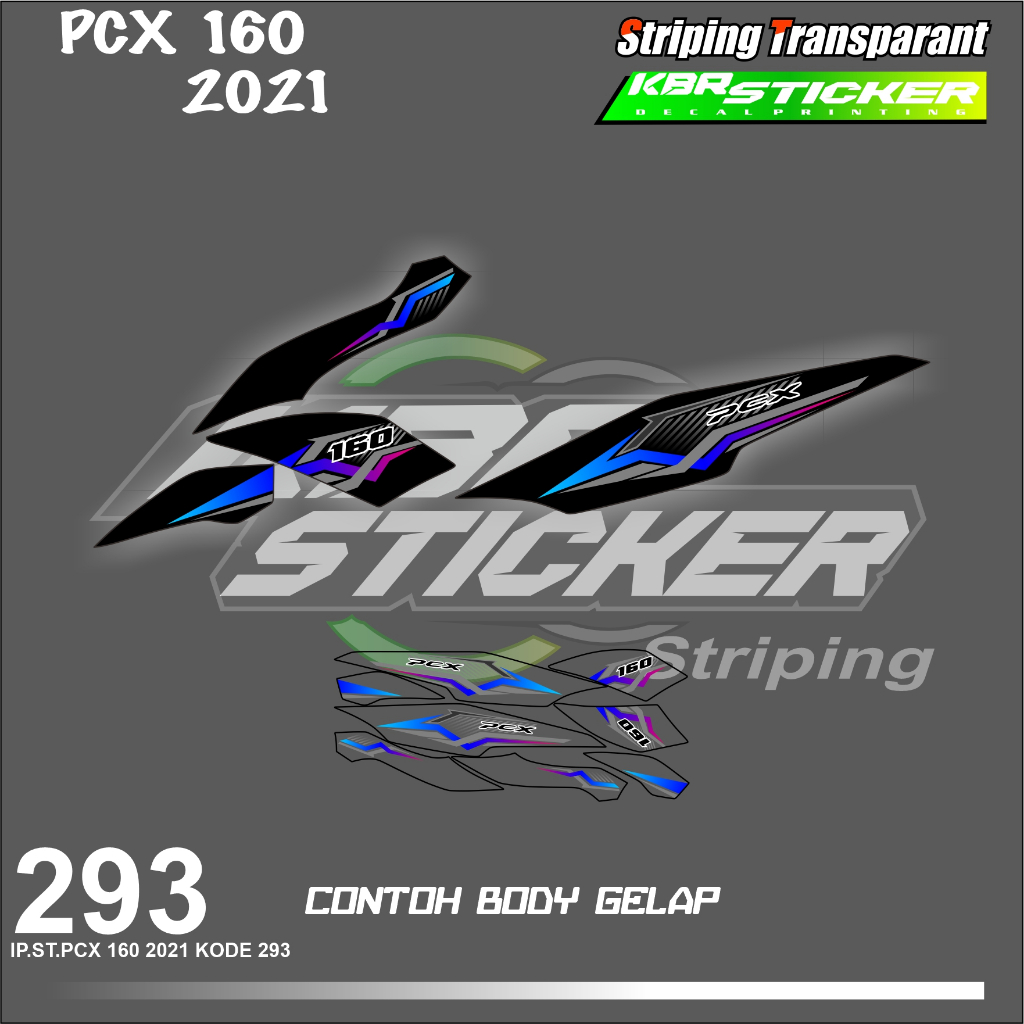 PCX 160  (COD) STIKER STRIPING MOTOR HONDA PCX 160 HOLOGRAM DAN TRANSPARAN