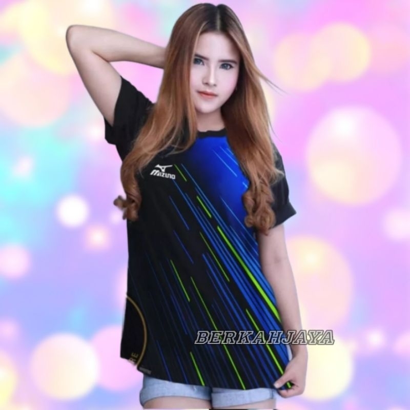 Kaos Olahraga Wanita Mizuno Jersey Voli Cewek Kaos Volly Wanita Baju Bulutangkis Kaos Voli Premium B