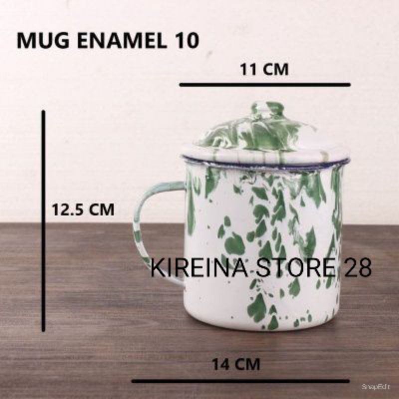 mug enamel + tutup motif blirik / mug blirik / mug jadul / gelas jadul / gelas / mug blirik jadul / 
