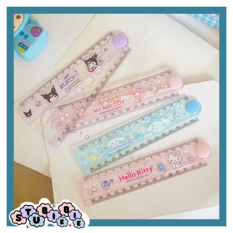 

PGR03 Penggaris lipat 30cm premium sanrio Alat Tulis Kuromi Melody Peralatan Sekolah Clear Transparant Ruler