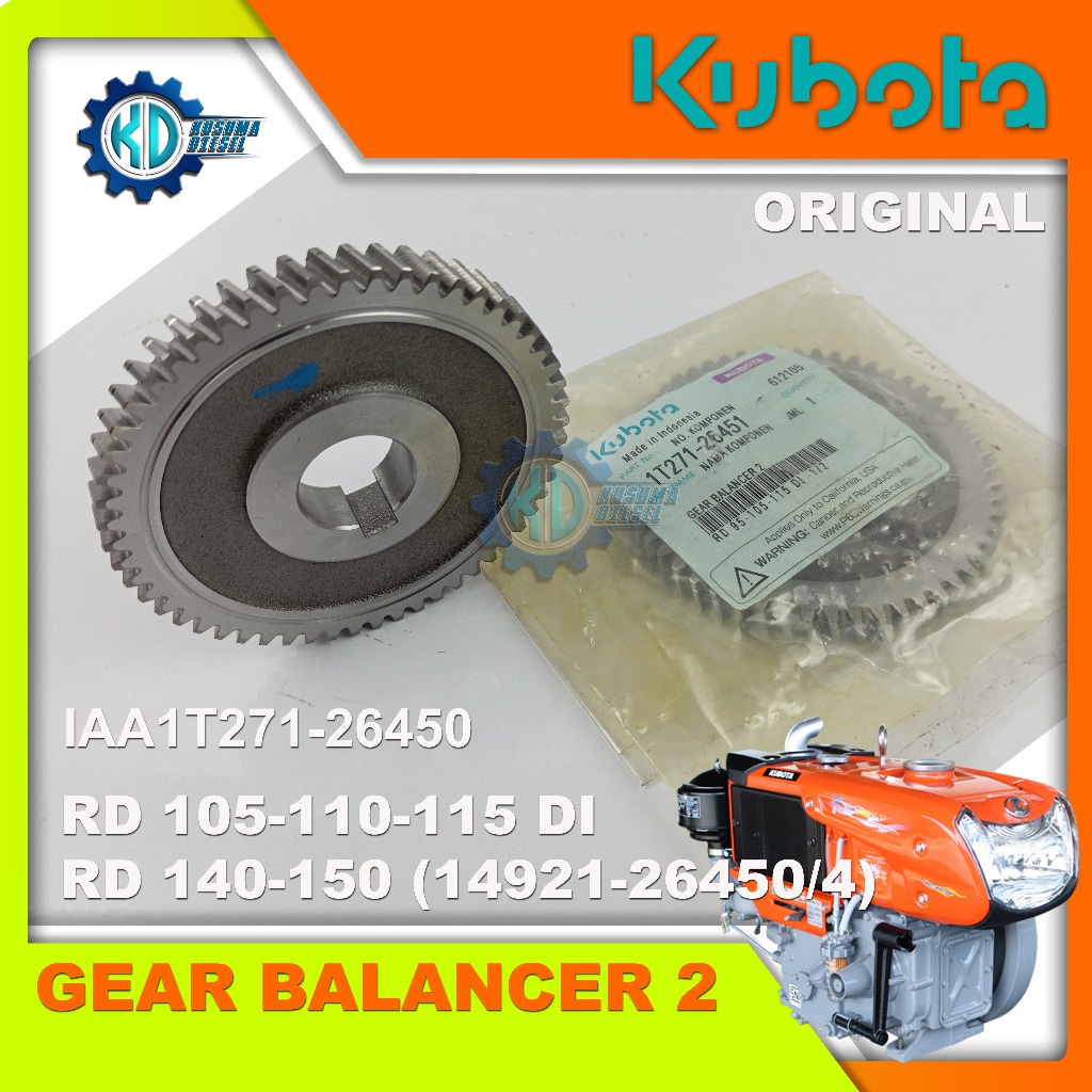 GEAR BALANCER 2 RD 105-110-115 DI/ RD 140-150 (14921-26450/4) - SPAREPART DIESEL KUBOTA - ORIGINAL -