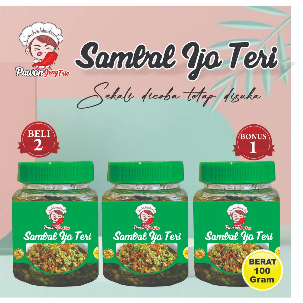 

Sambal Cabe Ijo Teri Pawon Jenk Trie 3 Botol 200ml