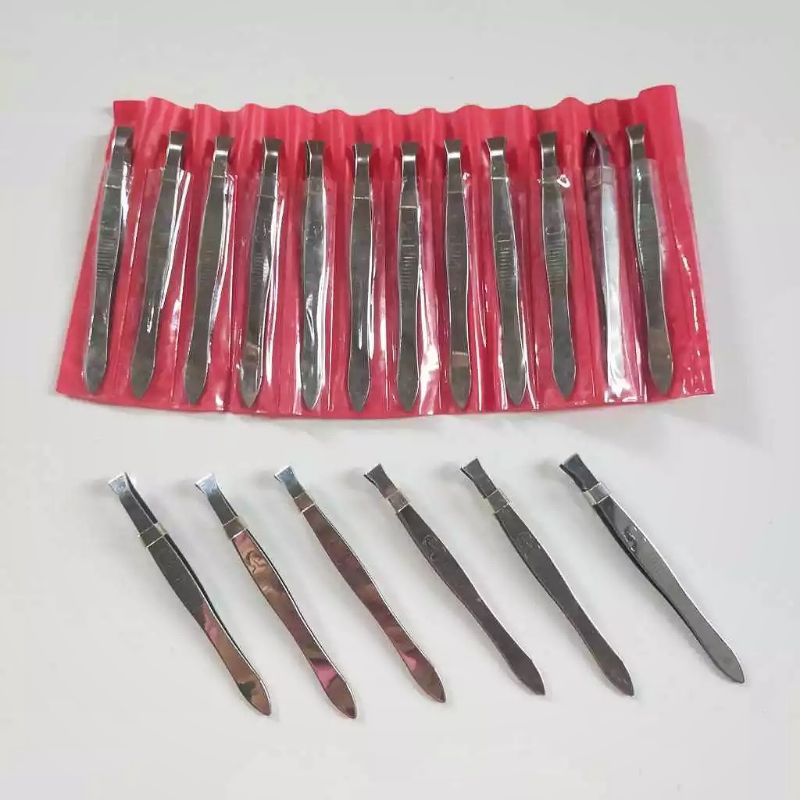 Pinset Uban Stainless Stel Pinset Cabutan Uban isi 12 pcs