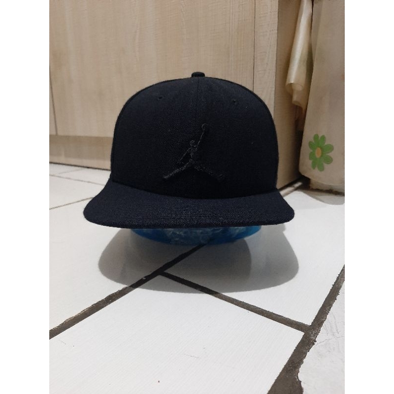 topi AIR JORDAN BOB (black on black) snapback original second