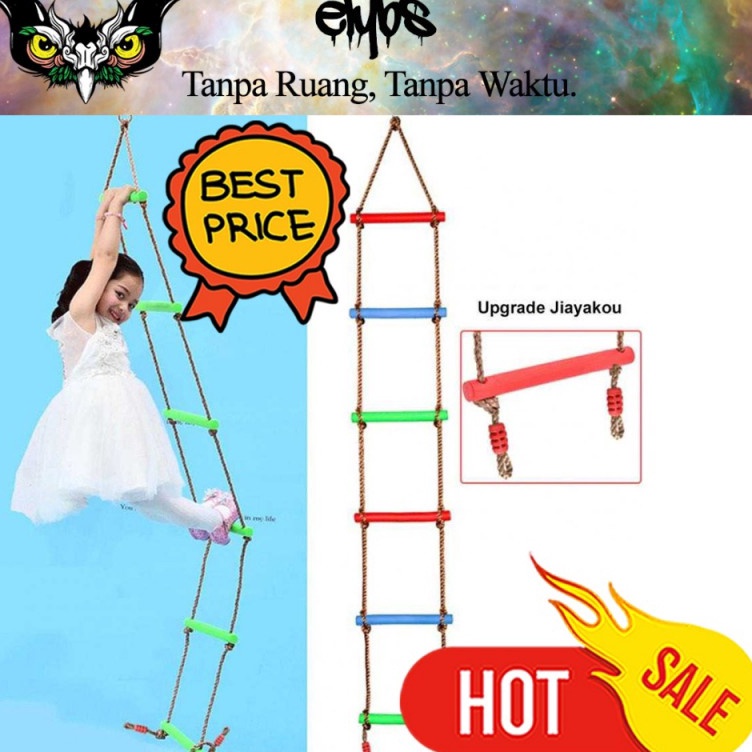Kualitas Puas  Mainan Anak Panjat Tangga Tali Outdoor Playground Climbing Ladder