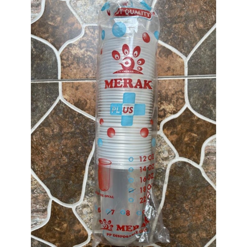 Cup Gelas Merak 18oz oval/Gelas plastik Oval Merak 18oz/Gelas murah