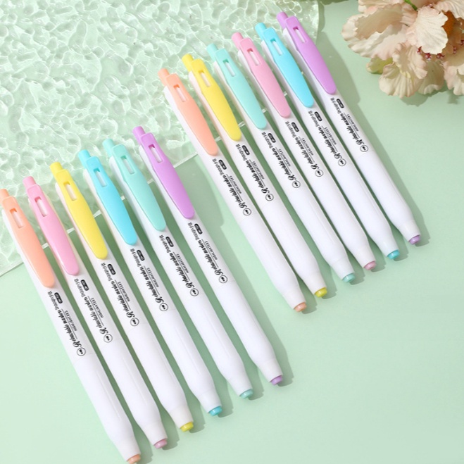 

TERBAIK Press Highlighter Highlighter Cetit warna Pastel Macaron 6 warna