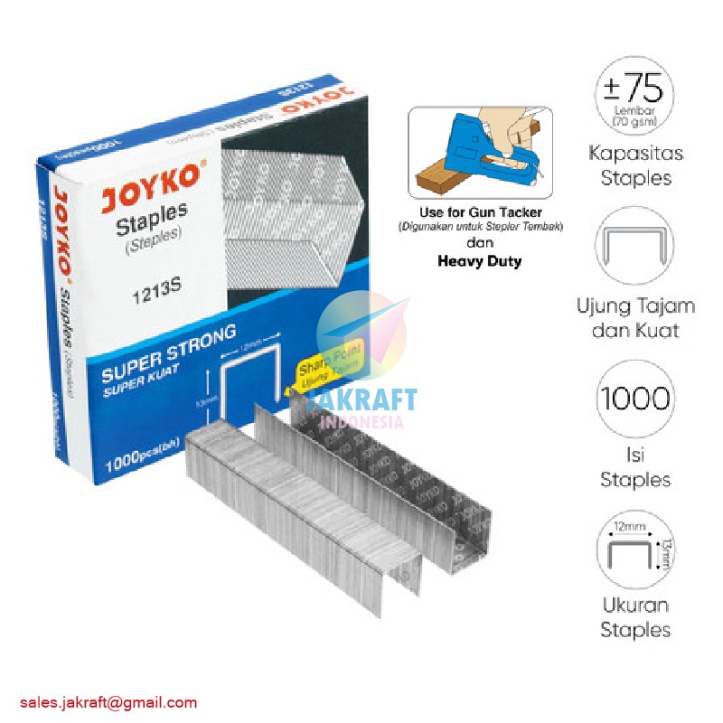 

TERMURAH 1 Pcs Staples JOYKO 1213S 2313 Refill isi Stapler Besar Tembak Gun Tacker 13 mm