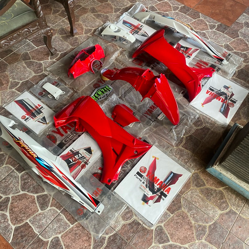 Body Full set Striping Yamaha Jupiter Z Lama Merah Putih 2005 Original 5TP YGP