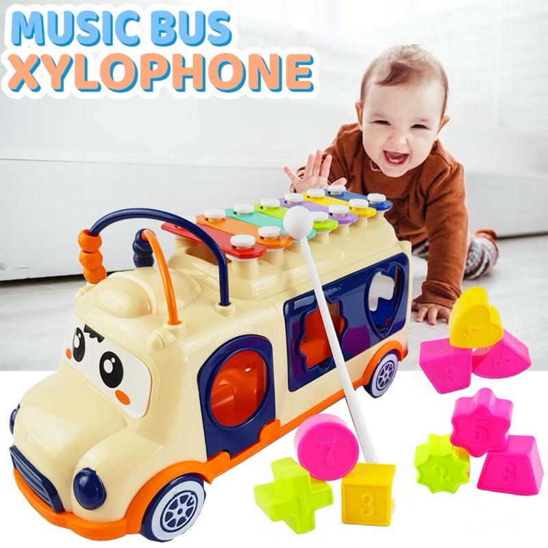 Mainan Edukasi Bus Xylophone