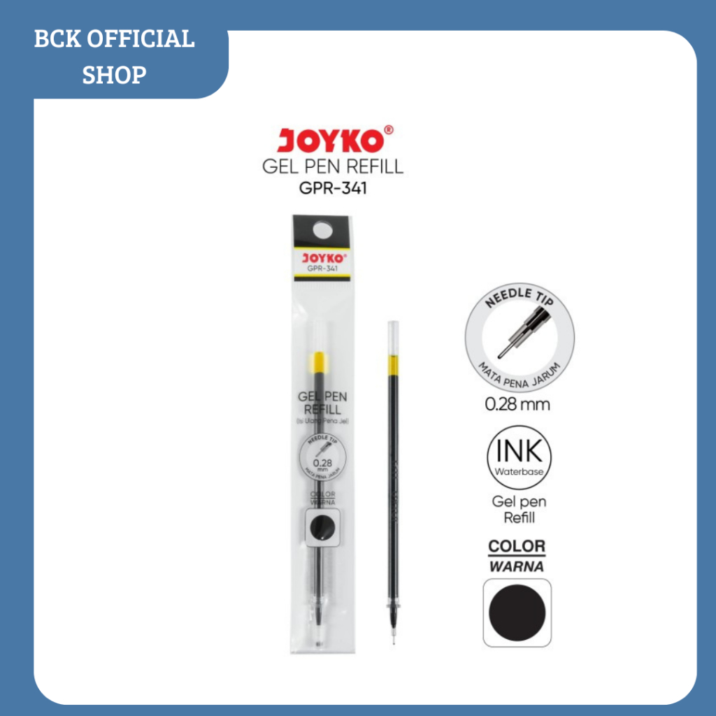 

Gel Pen Refill Isi Ulang Pen Isi Pulpen Joyko GPR-341 0.28 mm - Hitam (PCS)