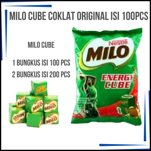 

Milo Cube Coklat Original rasa Milo isi 100pcs - 1 pcs & 2 pcs