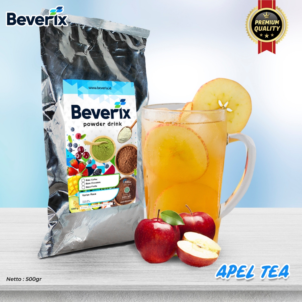 

Bubuk Minuman Apple Tea Teh Premium Rasa Apel Kemasan 500 Gram MIX 2IN1 Beverix Powder Drink