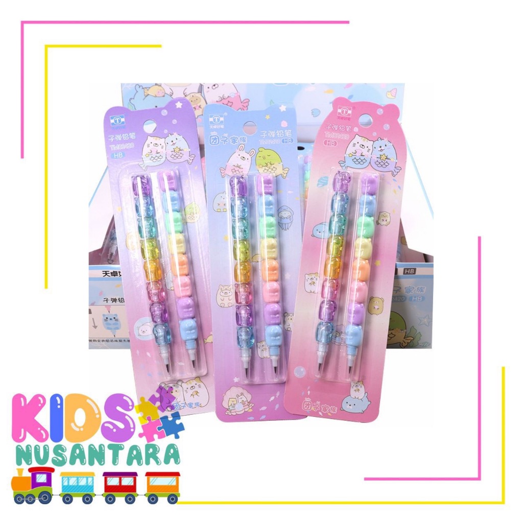 

KN186 Pensil Susun 2pcs Alat Tulis Anak Sekolah Desain Hewan Sumikko Gurashi
