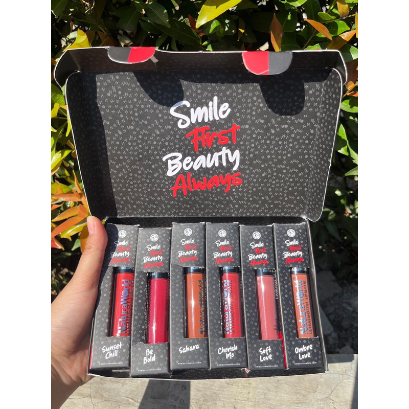Naturaworld Ultracosmooth Lipmatte 6 Shade Lengkap - Lipcream Natura World Tahan Lama Transferproof 
