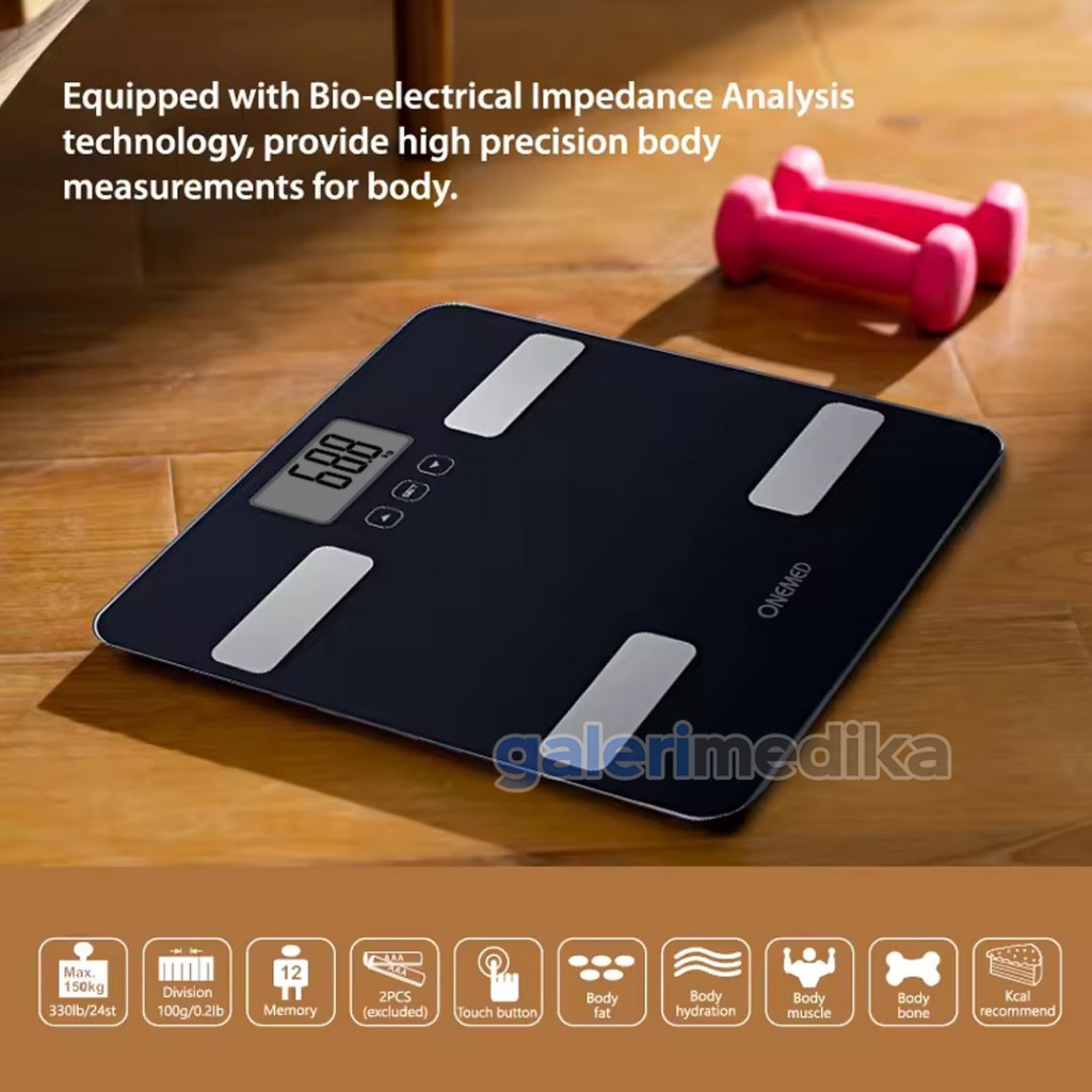 RB22 Timbangan Digital Onemed EF812 BMI, Kalori, Body Fat Monitor / Timbangan Badan BMI Onemed EF