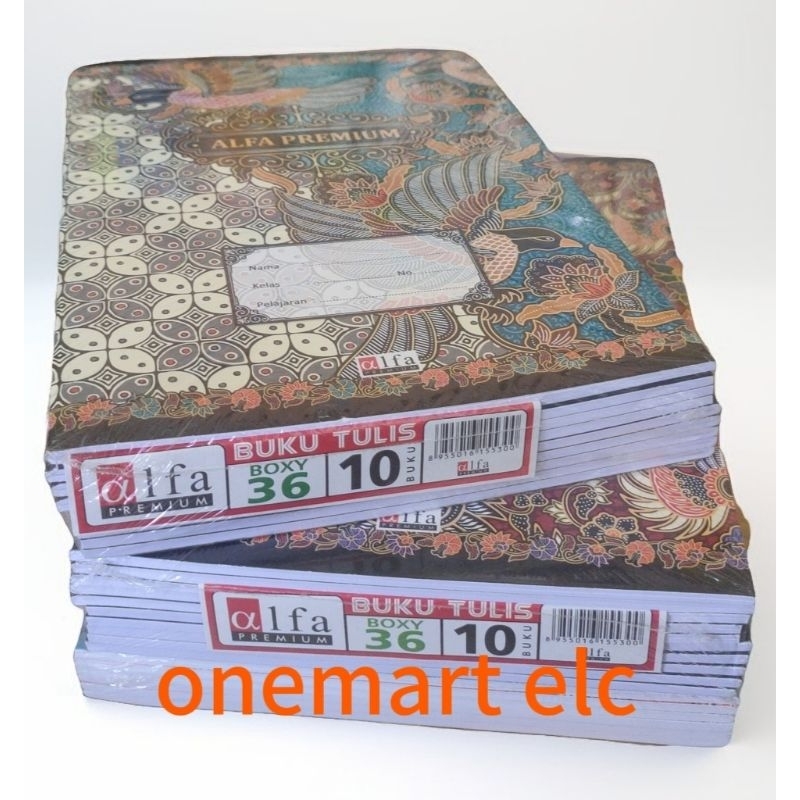 

BUKU TULIS BOXY ALFA PREMIUM 36LEMBAR 1PAk 10pcs