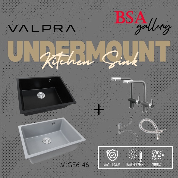 BAK CUCI PIRING SINK DAPUR GRANIT + KERAN + TEMPAT SABUN VALPRA