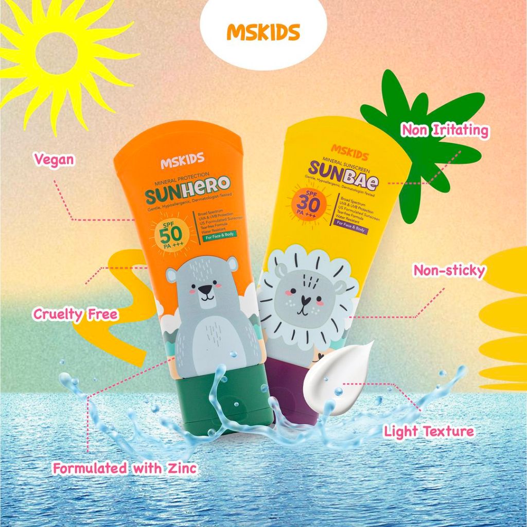 Ms Kids Sunbae Mineral Sunscreen SPF 30 Tabir Surya Sunhero SPF 50 Sunblok Anak Sunscreen Anak