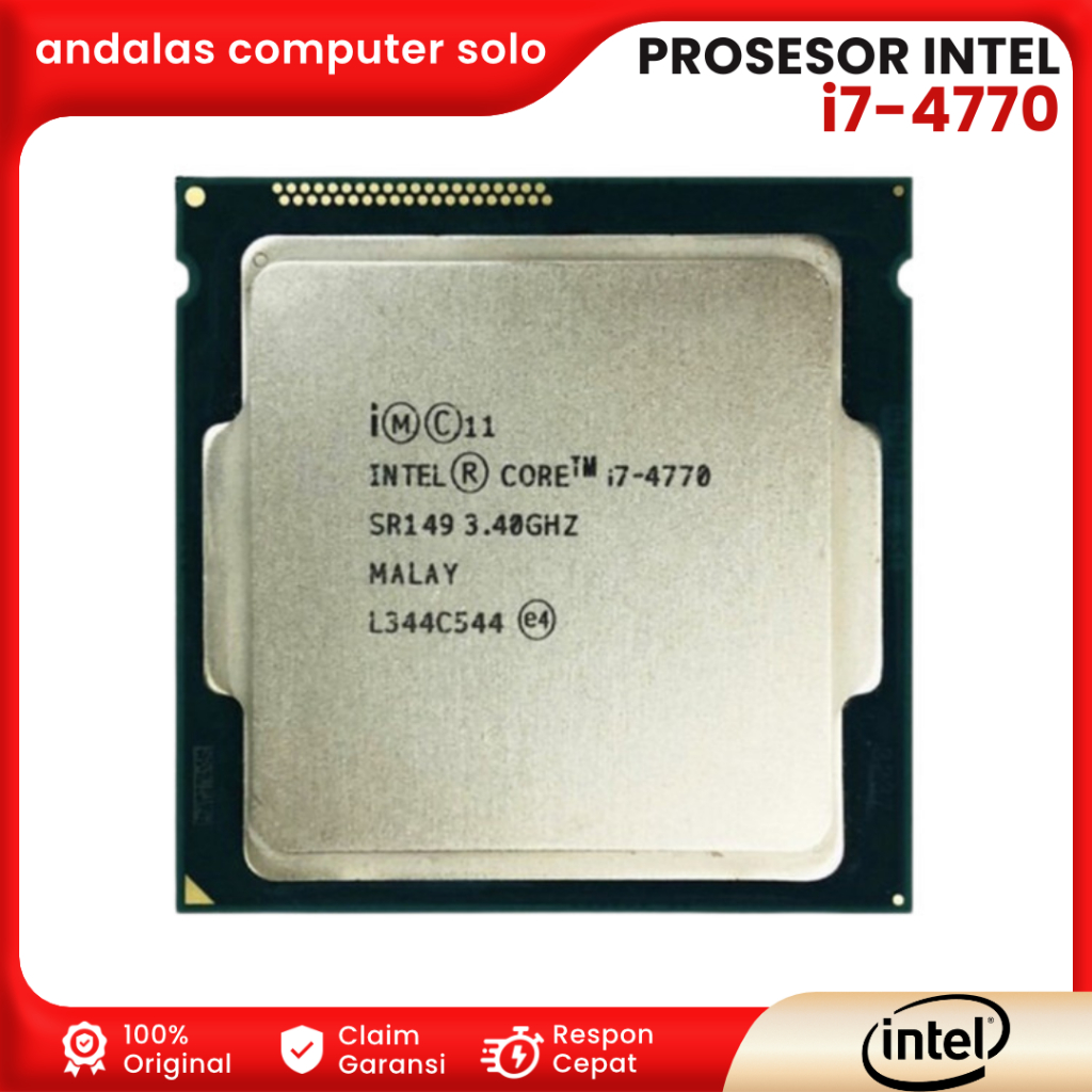 Prosesor Intel Core i7-4770 Prosesor Quad-Core dengan Turbo Boost Hingga 3.9GHz LGA 1150