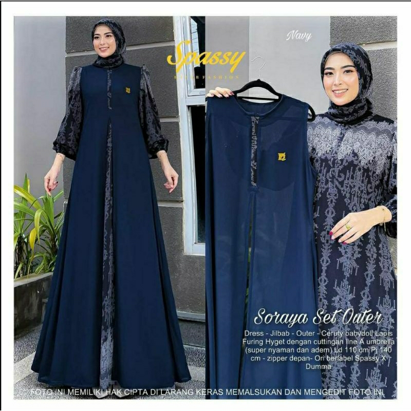 GAMIS PESTA MEWAH ELEGAN TERBARU SORAYA SET / GROSIR BUSANA SURABAYA /  BAHAN CERUTY / TERMURAH / TE