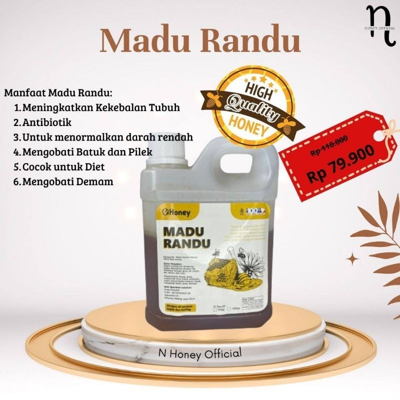

N Honey Madu Randu Murni 100% Grade A - 1kg - Raw Honey